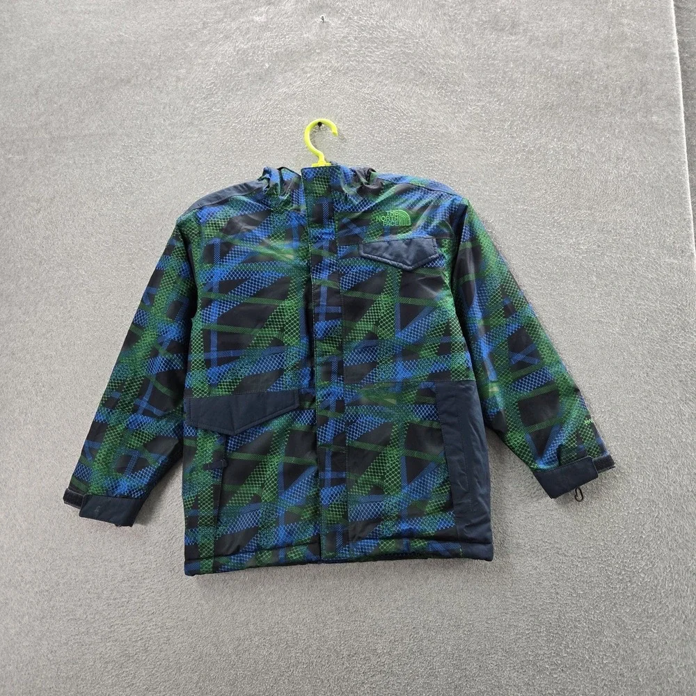 The North Face Boys Jacket M (10/12) Blue‎ Embroidered Geometric Heatseeker
